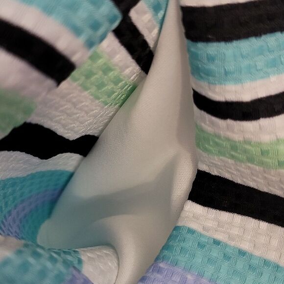 BRAND NEW DANNY AND NICOLE SPEARMINT MULTI STRIPE A-LINE DRESS - Picture 7 of 15